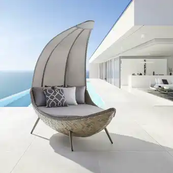 Mömax Sonneninsel 'athina' inkl. auflage & kissen, braun/grau Angebot