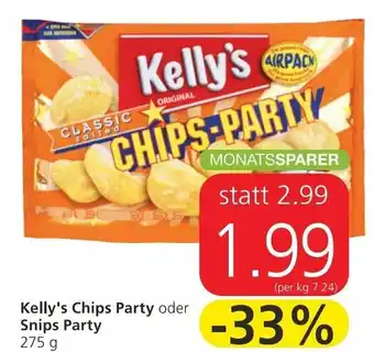 Spar Kelly's Chips Party oder Snips Party 275 g Angebot