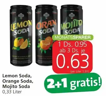 Spar Lemon Soda, Orange Soda, Mojito Soda 0,33 Liter Angebot