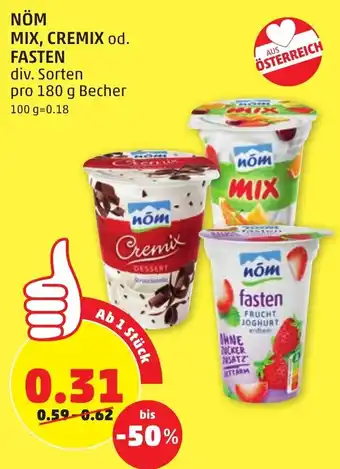 PENNY Nom Mix, Cremix od. Fasten 180g Angebot