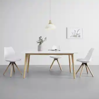 Mömax Esstisch 'harry', ca. 160x90 cm, weiß/eichefarben Angebot