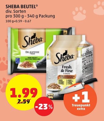 PENNY Sheba Beutel 300-340g Angebot