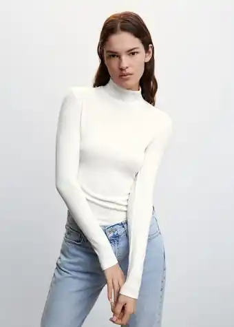Mango Langärmliges t-shirt mit rippstruktur Angebot