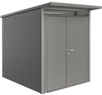 Hornbach Gartenhaus biohort avantgarde doppeltür gr. a1 inkl. regale und werkzeughalter 174 x 174 cm quarzgrau-metallic Angebot