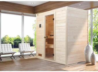 Hornbach Massivholzsauna weka valida gt gr.2 inkl. 4,5 kw ofen u.digitaler steuerung ohne fenster mit ganzglastüre aus klarglas Angebot