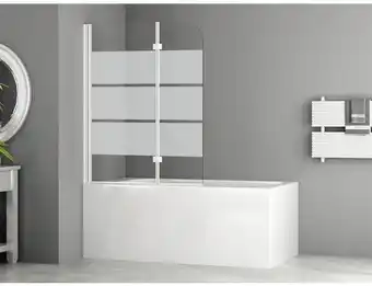 Hornbach Badewannenfaltwand basano 2-teilig 1120x1400 mm dekor streifen weiß matt Angebot