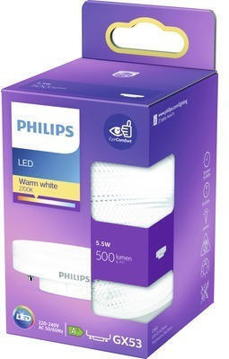 Led lampe philips gx53/5,5w(40w) 500 lm 2700 k rohrform warmweiß