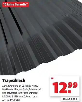 Liebmarkt Trapezblech L2.000xB1.138mm, 0.55mm Angebot
