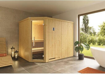 Hornbach Elementsauna weka varberg eck gt inkl. 7,5 kw bio ofen u.digitaler steuerung ohne fenster mit graphitfarbiger ganzglastüre Angebot