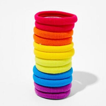 Claire's Claire's club rainbow hair ties - 12 pack Angebot