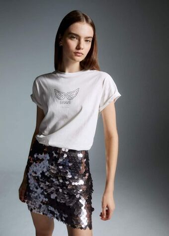 Mango Bedrucktes baumwoll-t-shirt Angebot