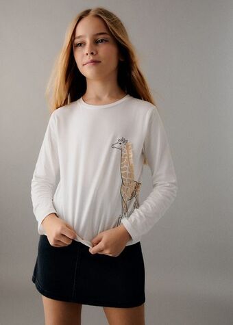 Mango Bedrucktes baumwoll-t-shirt Angebot