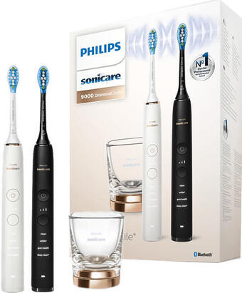 Media Markt Philips hx9914/57 sonicare diamondclean9000 mit app, duo elektrische schallzahnbürste im doppelpack rose gold Angebot