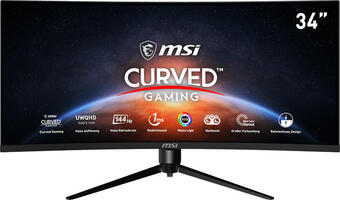 Media Markt Msi gaming monitor optix mag342cqrde curved, 34 zoll, uwqhd, 144hz, 1ms, 300cd, va, 21:9, schwarz Angebot