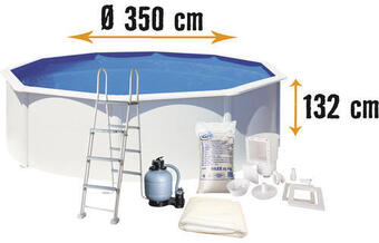 Hornbach Aufstellpool stahlwandpool-set gre rund ø 370x132 cm inkl. sandfilteranlage, skimmer, leiter, filtersand & bodenschutzvlies w Angebot