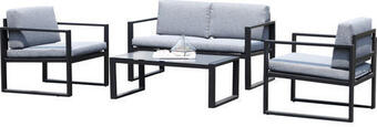 Hornbach Gartenmöbelset garden place alice 4 -sitzer bestehend aus: tisch aluminium schwarz Angebot