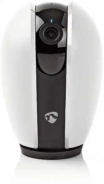 Nedis smartlife innenkamera, wlan, 720p, pan tilt, nachtsicht, cloud/microsd, netzanschluss, grau/weiß überwachungskamera