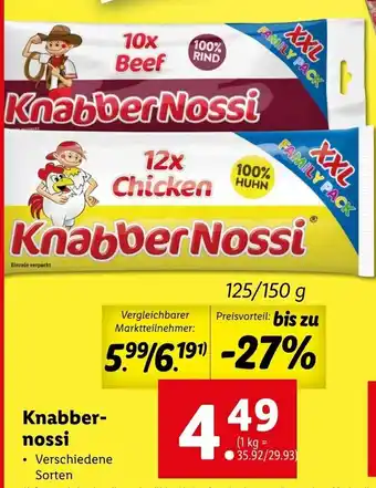 Lidl Knabbernossi 125/150g Angebot