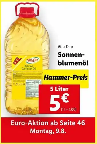 Lidl Vita D'Or Sonnenblumenol 5L Angebot