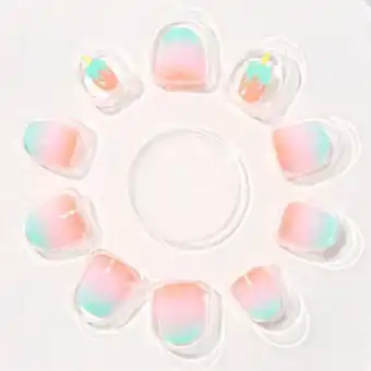 Claire's Claire's club ombre popsicle square vegan press on faux nail set - 10 pack Angebot