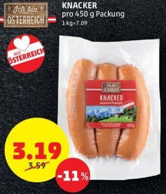 PENNY Knacker 450 g Angebot