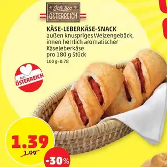 PENNY Käse-Leberkäse-Snack 180 g Angebot