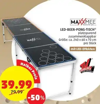 PENNY Maxxmee Led-Beer-Pong-Tisch ca. 240 x 60 x 70 cm Angebot