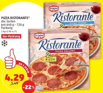 PENNY Pizza Ristorante 640g-720g Angebot