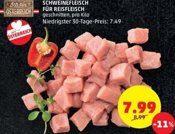 PENNY Schweinefleisch Für Reisfleisch pro kilo Angebot