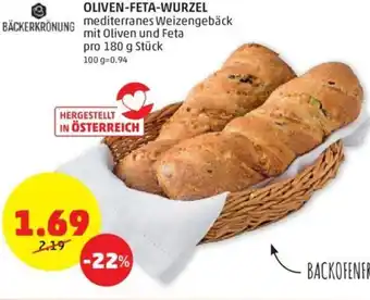 PENNY Oliven-Feta-Wurzel 180 g Angebot
