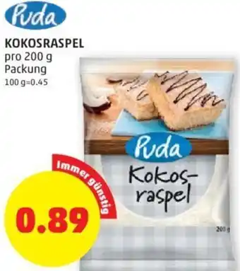 PENNY Puda Kokosraspel 200g Angebot