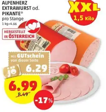 PENNY Alpenherz Extrawurst od. Pikante Angebot