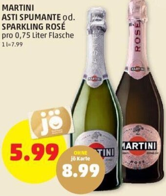 PENNY Martini Asti Spumante od. Sparkling Rosé 0,75 Liter Angebot