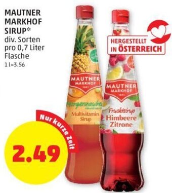 PENNY Mautner Markhof Sirup 0,7 Liter Angebot
