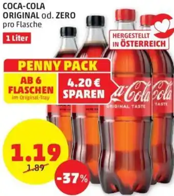 PENNY Coca-Cola Original od. Zero 1 Liter Angebot