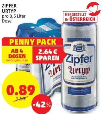 PENNY Zipfer Urtyp 0,5 Liter Angebot
