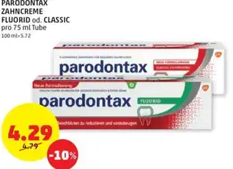 PENNY Parodontax Zahncreme Flourid od. Classic 75 ml Angebot