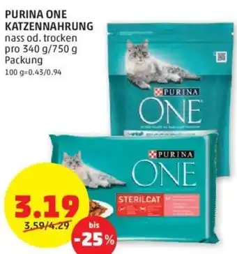 PENNY Purina One Katzennahrung 340 g/ 750 g Angebot