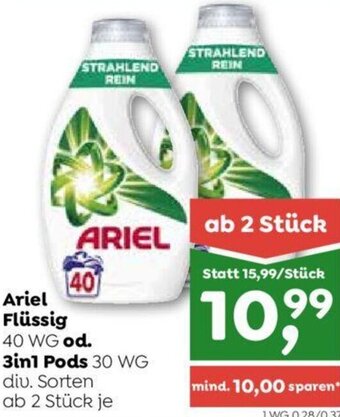 ADEG Ariel Flüssig 40 WG od. 3in1 Pods 30 WG Angebot