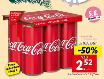 Lidl Coca-Cola 6*330 ml Angebot