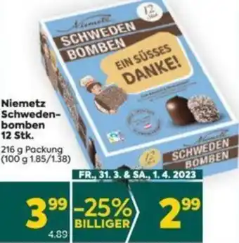 Billa Niemetz Schweden-bomben 12 Stk. Angebot