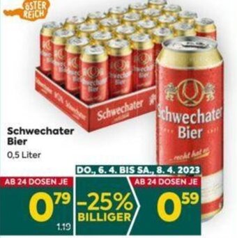 Billa Schwechater Bier 0,5 Liter Angebot