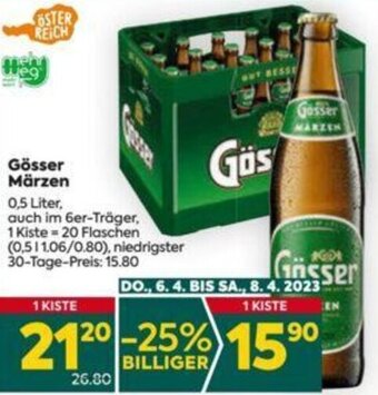 Billa Gösser Märzen 0,5 Liter Angebot