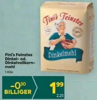 Billa Fini's Feinstres Dinkel-od. Dinkelvollkorn-mehl 1 kilo Angebot