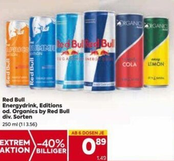 Billa Red Bull, Energydrink, Editions od. The Organics by Red Bull div. Sorten 250 ml Angebot