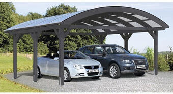 Hornbach Doppelcarport skan holz bogendach 635x541 cm schiefergrau Angebot