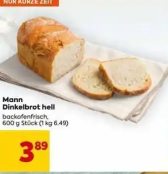 Billa Mann Dinkelbrot hell 600g Angebot