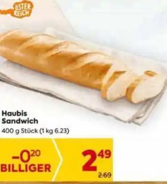 Billa Haubis Sandwich 400g Angebot