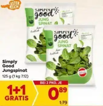 Billa Simply Good Jungspinat 125g Angebot