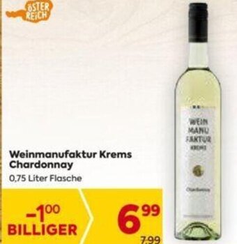 Billa Weinmanufaktur Krems Chardonnay 0,75 Liter Angebot